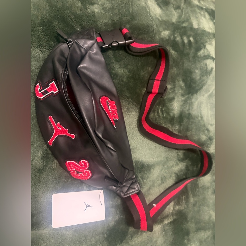 Nike Black and Red Waist Bag